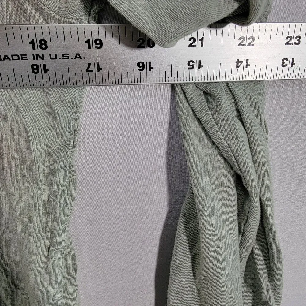 J. Crew Shy Green 100% Cotton Washed Tee Shirt Long Sleeve Crew Neck Man's Sz S